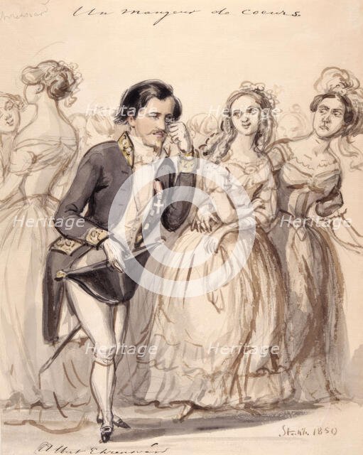 "Un mangeur de coeurs. Albert Ehrensvärd", 1850.  Creator: Fritz von Dardel.