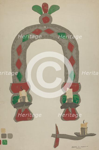 Candlestick Sconce, 1935/1942. Creator: Majel G. Claflin.