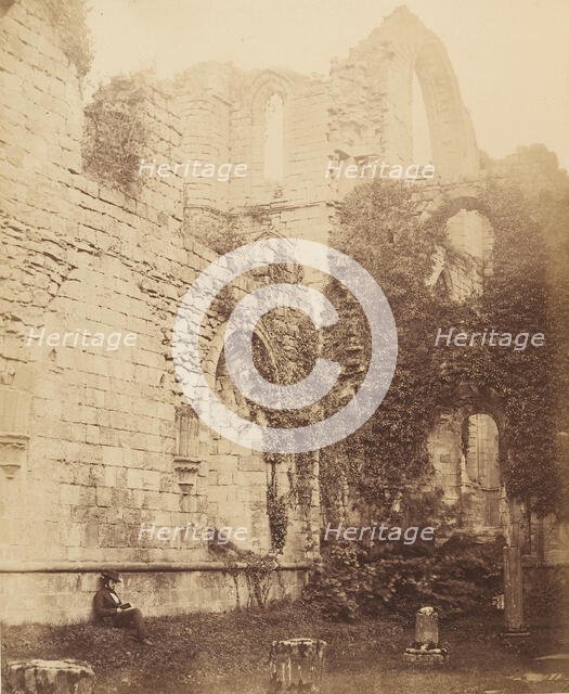 Fountains Abbey. Interior of Chapter House, 1850s. Creator: Joseph Cundall.