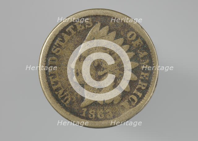 Indian Head penny owned by the Dennis family, 1863. Creator: Unknown.