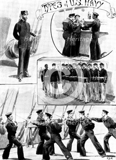 The Spanish-American War: officers and men of the United States Navy, 1898. Creator: Unknown.