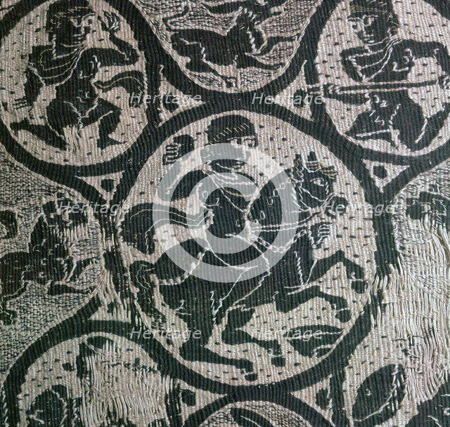 Horseman on a coptic textile, 3rd century. Artist: Unknown