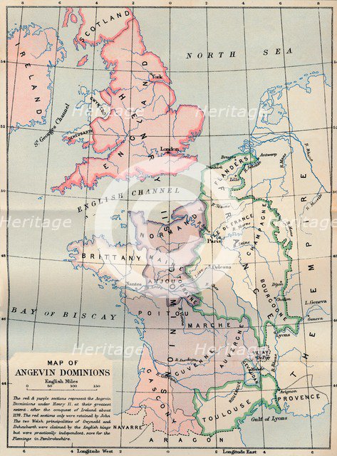 'Map of Angevin Dominions', 1902. Artist: FS Weller.