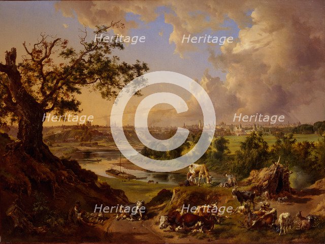 View of Moscow from the Sparrow Hills, 1837. Artist: Rauch, Johann Nepomuk (1804-1847)