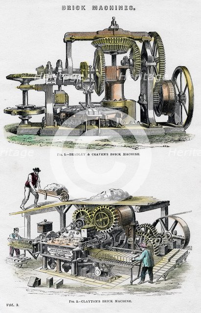 Brick machines, 19th century. Artist: Unknown