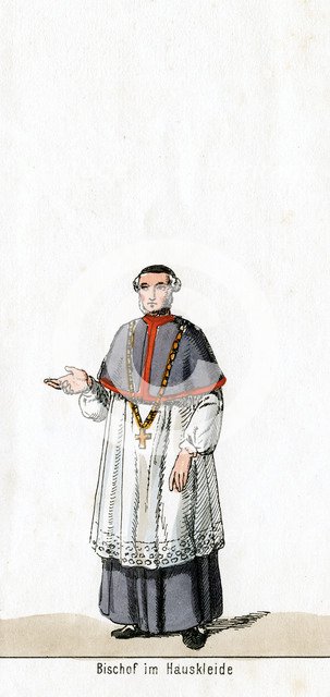 Bishop in house dress, costume design for Shakespeare's play, Henry VIII, 19th century. Artist: Unknown