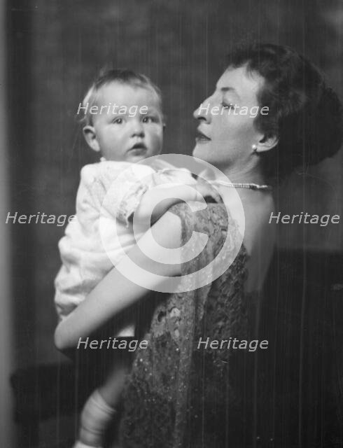 Eames, Claire [i.e. Clare], and baby, portrait photograph, 1926 Feb. 11. Creator: Arnold Genthe.