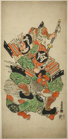 Sakata Kintoki Wrestling with a Tengu, c. 1715/18. Creator: Torii Kiyomasu I.