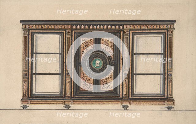 Design for a Cabinet with Portrait Rondel, 19th century. Creator: Anon.
