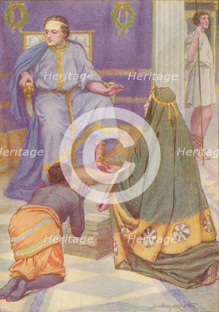 'She carried in her arms nine books', c1912 (1912). Artist: Ernest Dudley Heath.