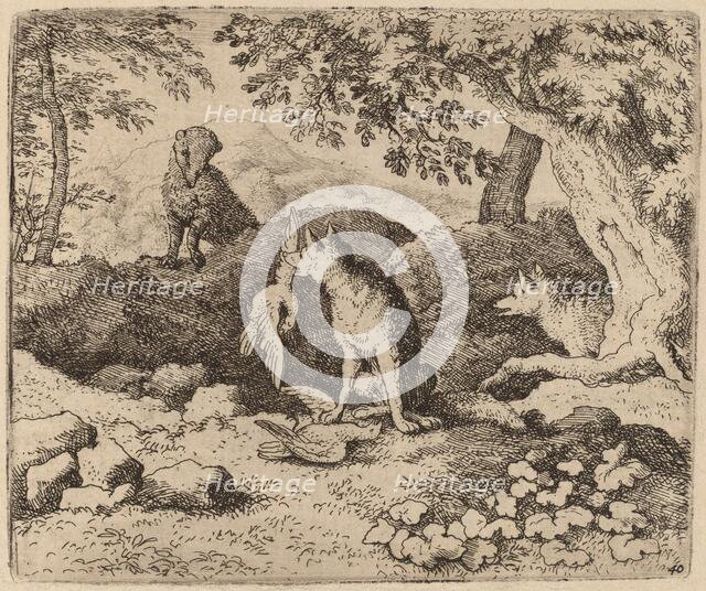 The Badger Goes to Warn Reynard, probably c. 1645/1656. Creator: Allart van Everdingen.