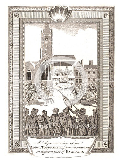 Representations of an Ancient Tournament practised in different parts of England, 1794. Artist: Unknown.