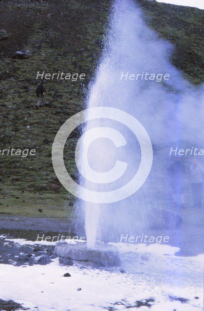 Geyser at Hverageroi, Iceland, 20th century. Artist: CM Dixon.