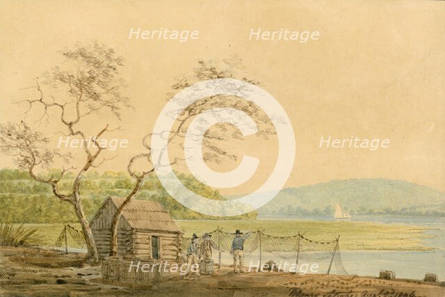 View from the Packet Wharf at Frenchtown Looking down Elk Creek, 1806. Creator: Benjamin Henry Latrobe.