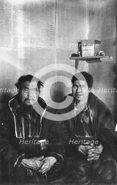 Two Chukchi in kukhlyankas, 1910-1929. Creator: Ivan Emelianovich Larin.