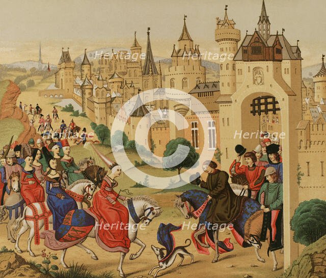 Entrance into Paris on 20 June 1389 of Isabella of Bavaria (1370-1425), Queen consort of France,1877 Creator: Franz Kellerhoven.