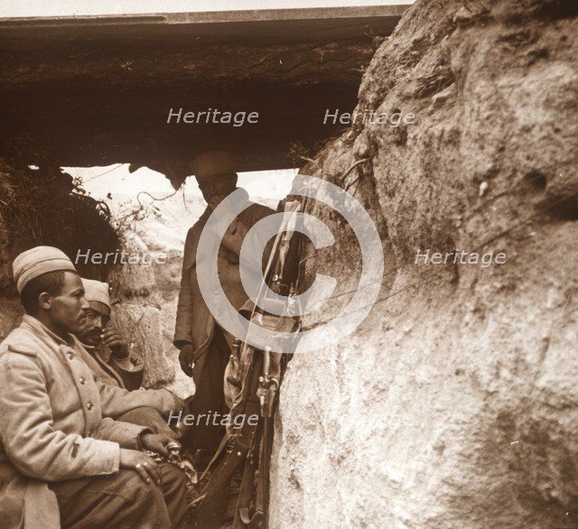 North African infantry in trenches, c1914-c1918. Artist: Unknown.