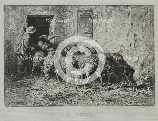 The Return. Creator: Charles-Émile Jacque (French, 1813-1894).