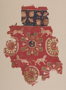 Curtain Fragment with Panthers, 500s. Creator: Unknown.