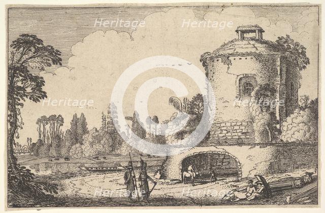 Landscape with a Round Tower, ca. 1616. Creator: Jan van de Velde II.