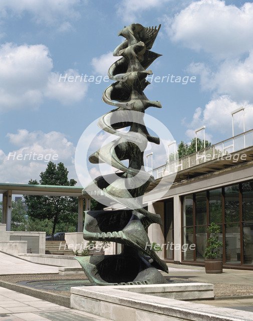 Fountain, courtyard of the Shell Centre, London.