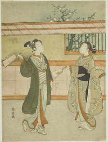 Playing Battledore and Shuttlecock, c. 1765/70. Creator: Suzuki Harunobu.
