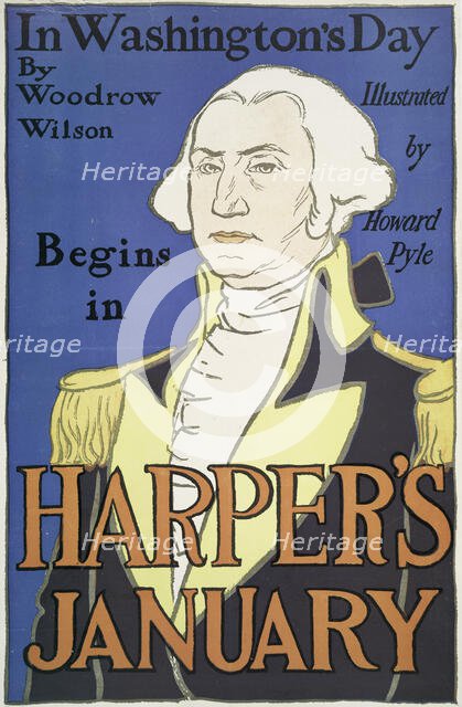 Harper's January,  In Washington's Day Begins in, by Woodrow  Willson..., c1890 - 1907. Creator: Edward Penfield.