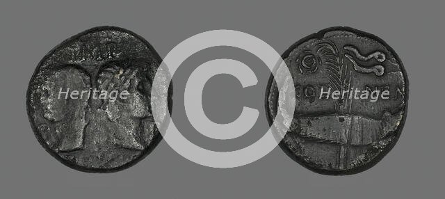 As (Coin) Portraying Augustus and Agrippa, 20 BCE-14 CE. Creator: Unknown.