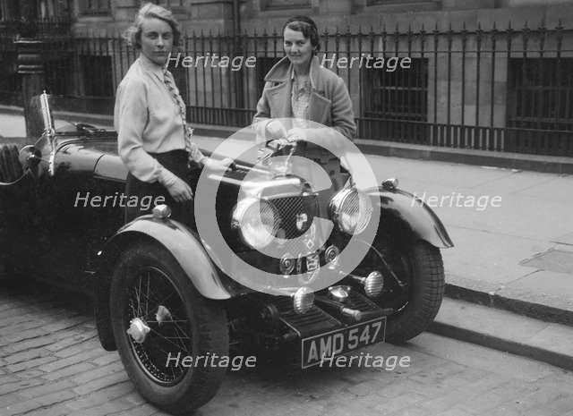 Aston Martin of Kitty Brunell at the RSAC Scottish Rally, 1933. Artist: Bill Brunell.