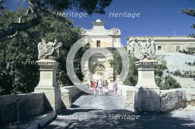 Main gate, Mdina, Malta.  Erected in 1724 by Grand Master De Vilhena.