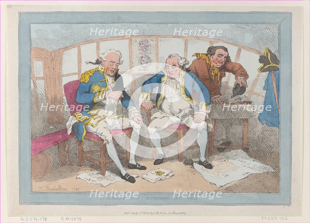 Commanders Engaged at Sea, [1785], reissued July 1, 1802., [1785], reissued July 1, 1802. Creator: Thomas Rowlandson.