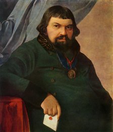 'Portrait of Obrazstsov, a Merchant from Rshev', 1830s?, (1965).  Creator: Aleksey Venetsianov.