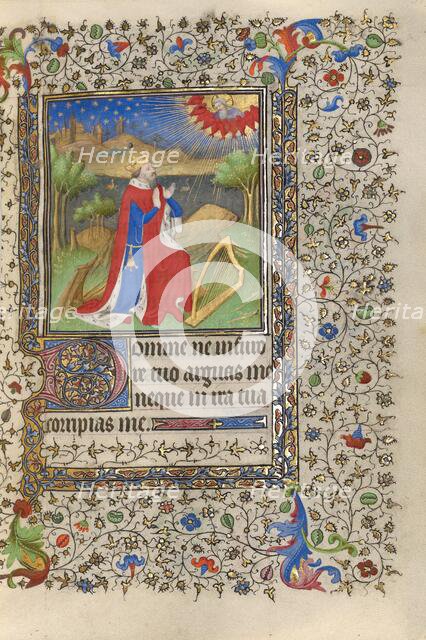 David in Prayer; Book of Hours, about 1415-1420. Creators: Boucicaut Master, Workshop of the Boucicaut Master.