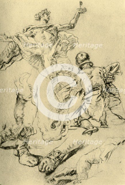 'Study for a page in the Kaisersaal', 1751-1752, (1928). Artist: Giovanni Battista Tiepolo.