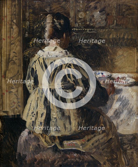 The Meal or Woman Seen from the Back, 1881-1885. Creator: Henri Jean Augustin de Braekeleer.