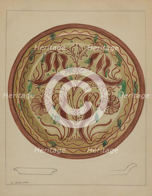 Pa. German Plate, c. 1937. Creator: Charles Garjian.