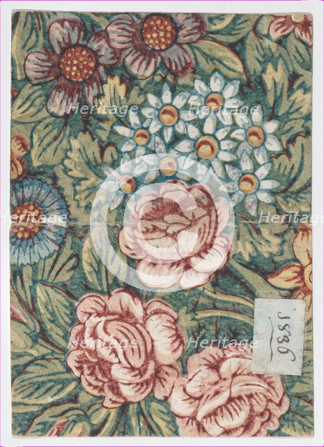 Sheet with an overall floral pattern, ca. 1836., ca. 1836. Creator: Anon.