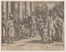 Plate 2: Alexander Cutting the Gordian Knot, from The Deeds of Alexander the Great, 1608., Creator: Antonio Tempesta.