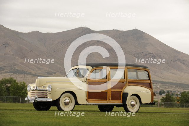 Ford woodie station wagon 1946. Artist: Simon Clay.