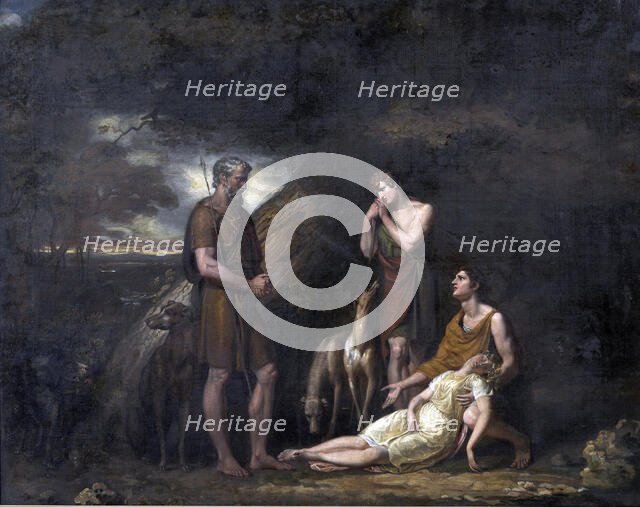 Imogen found in the cave of Belarius, 1808. Creator: George Dawe.