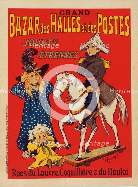 Affiche pour le "Bazar des Halles et Postes"., c1900. Creator: Fernand Fernel.