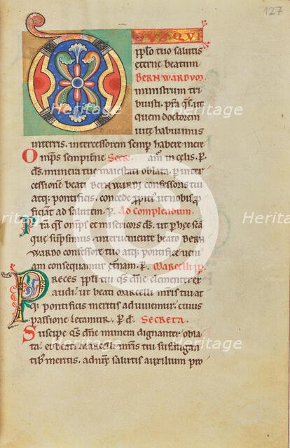 Decorated Initial D; Stammheim Missal, probably 1170s. Creator: Unknown.