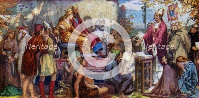 'Augustine Preaching to Ethelbert and Bertha', 1925. Artist: Unknown