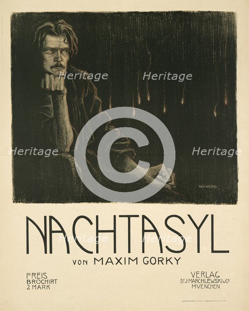 Poster for the theatre play The Lower Depths by M. Gorky, c. 1903. Artist: Wachtel, Wilhelm (1875-1942)