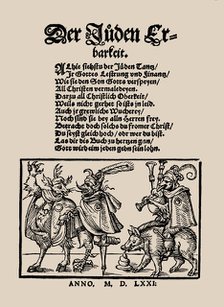 Title page of "Der Juden Erbarkeit", 1571. Creator: Anonymous.