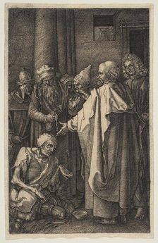 Saint Peter and Saint John at the Gate of the Temple, from The Passion, 1513. Creator: Albrecht Durer.