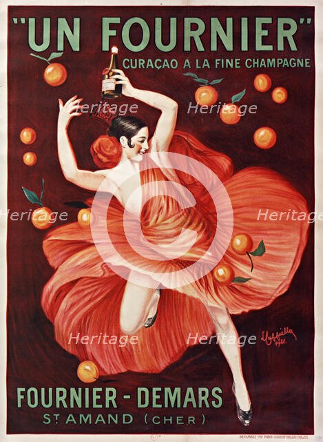 Un Fournier. Curaçao à la fine champagne, Fournier-Demars, 1921. Creator: Cappiello, Leonetto (1875-1942).