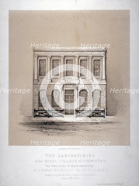 The laboratories of the Royal College of Chemistry, Hanover Square, Westminster, London, 1846.       Artist: Day & Haghe