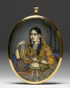 Portrait Miniature of an Indian Courtesan, 1830-1850. Creator: Unknown.