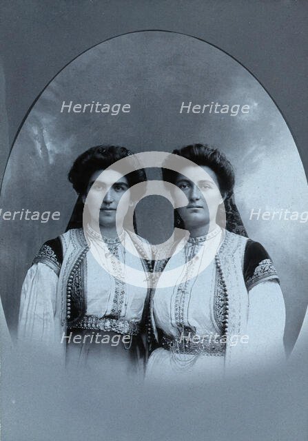 Two Montenegrin women wearing national dress, c1890s. Creator: Unknown.